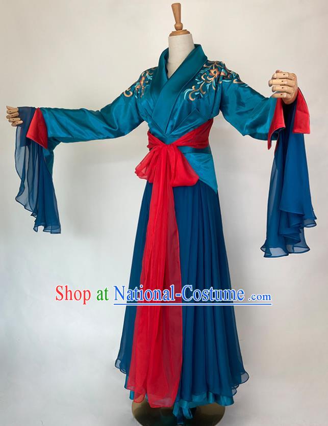 Chinese Song Dynasty Swordswoman Blue Dress Outfits Traditional Film Soul Snatcher Ying Lian Garment Costumes Ancient Fairy Clothing