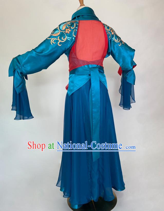 Chinese Song Dynasty Swordswoman Blue Dress Outfits Traditional Film Soul Snatcher Ying Lian Garment Costumes Ancient Fairy Clothing