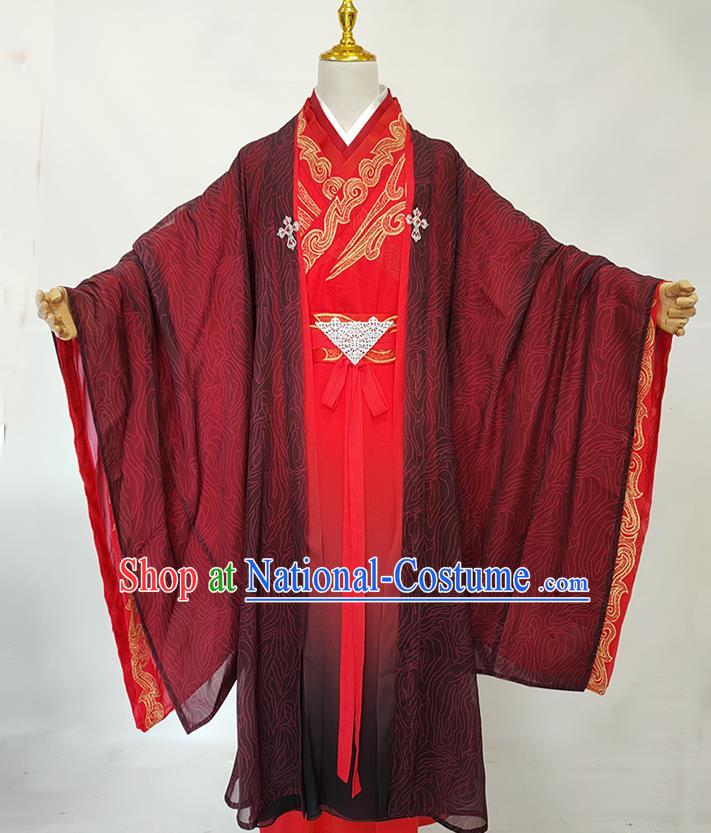 China Ancient Swordsman Robe Apparels Drama Love and Redemption Yu Sifeng Clothing Tang Dynasty Royal Prince Garment Costumes