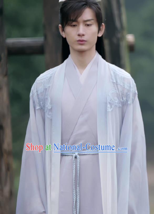 China Ancient Swordsman Robe Apparels Drama Love and Redemption Yu Sifeng Clothing Tang Dynasty Young Childe Garment Costumes