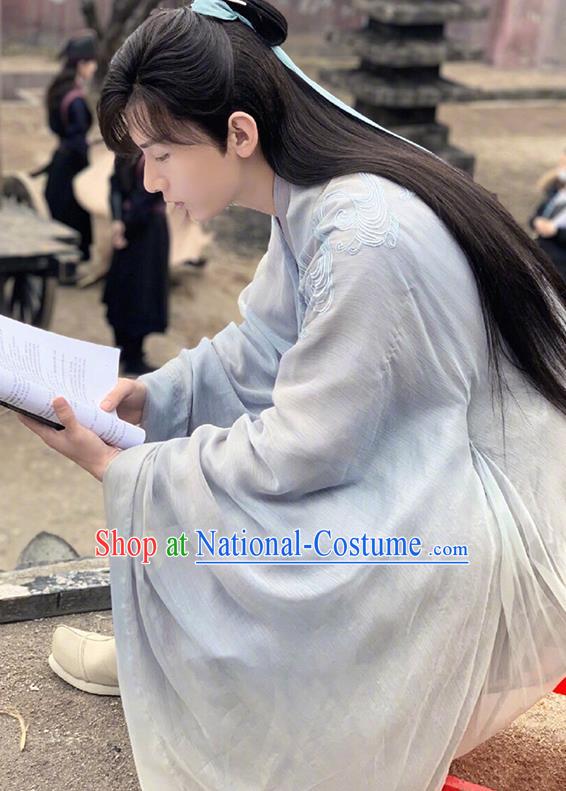 China Ancient Swordsman Robe Apparels Drama Love and Redemption Yu Sifeng Clothing Tang Dynasty Young Childe Garment Costumes