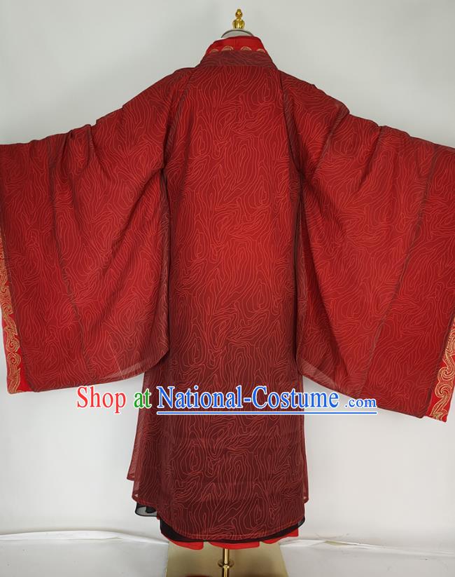 China Ancient Royal Prince Wedding Robe Apparels Drama Love and Redemption Yu Sifeng Clothing Tang Dynasty Swordsman Garment Costumes