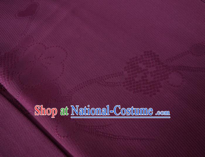 Japan Court Woman Garment Costume Traditional Purple Yukata Dress Classical Plum Blossom Pattern Iromuji Kimono Clothing