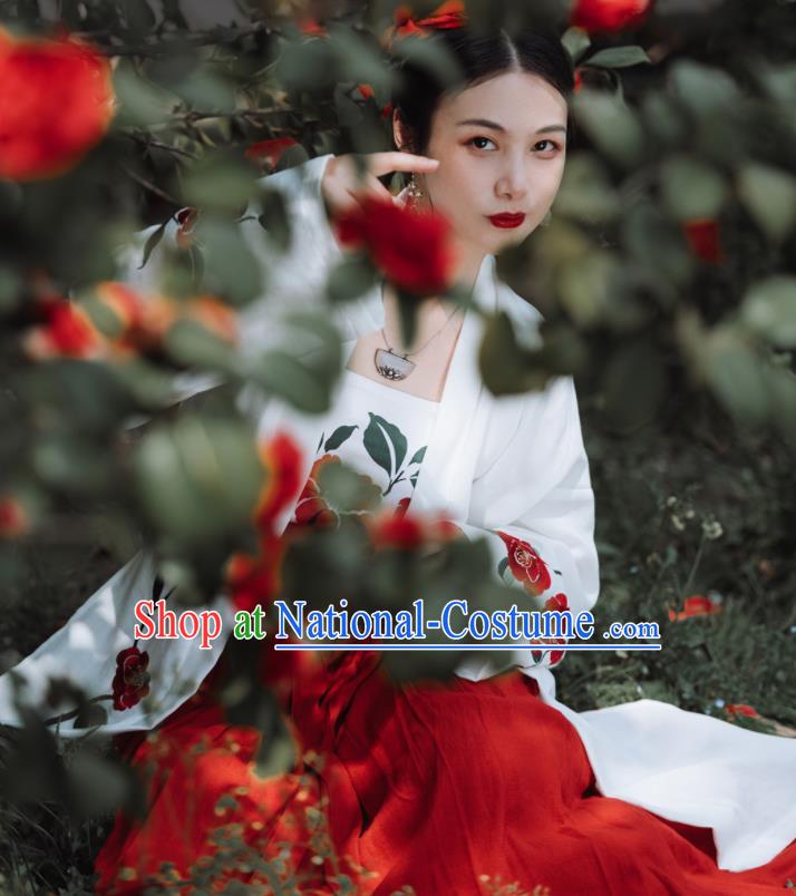 China Song Dynasty Young Woman Hanfu Dress Attires Ancient Beauty Garment Costumes Traditional Civilian Female Historical Clothing