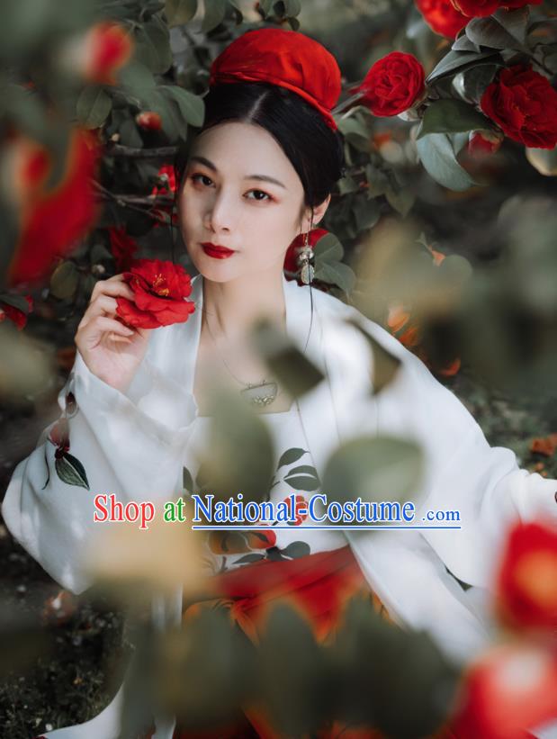 China Song Dynasty Young Woman Hanfu Dress Attires Ancient Beauty Garment Costumes Traditional Civilian Female Historical Clothing