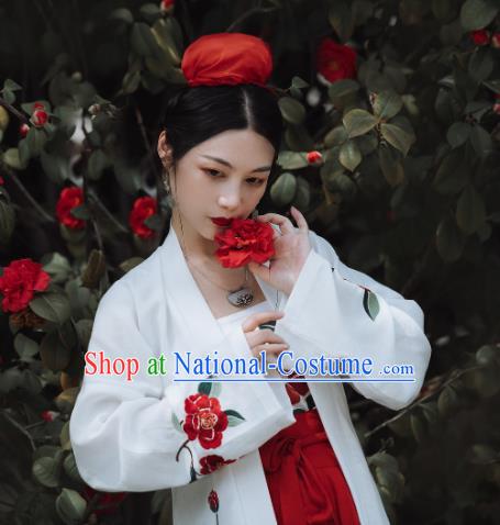 China Song Dynasty Young Woman Hanfu Dress Attires Ancient Beauty Garment Costumes Traditional Civilian Female Historical Clothing