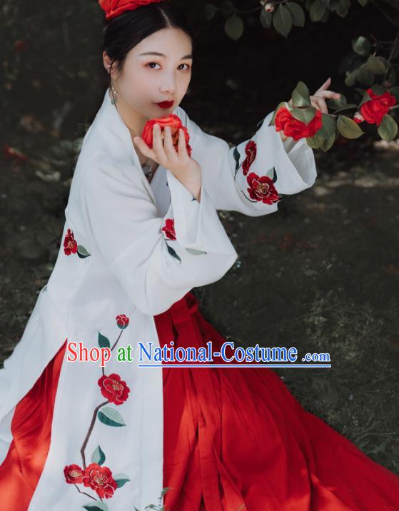 China Song Dynasty Young Woman Hanfu Dress Attires Ancient Beauty Garment Costumes Traditional Civilian Female Historical Clothing