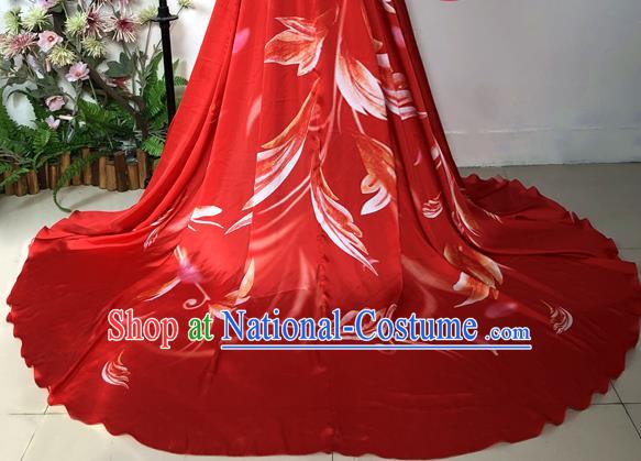 Chinese Woman Stage Performance Red Dress Outfits Hanfu Beauty Dance Luo Fu Clothing Classical Dance Garment Costumes