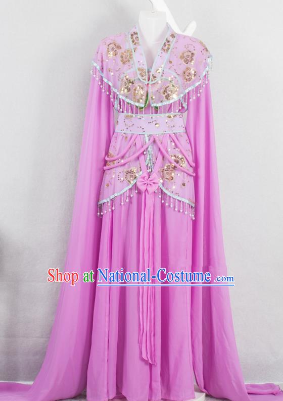 Chinese Ancient Princess Garment Costumes Traditional Shaoxing Opera Fairy Lilac Dress Outfits Peking Opera Young Lady Clothing