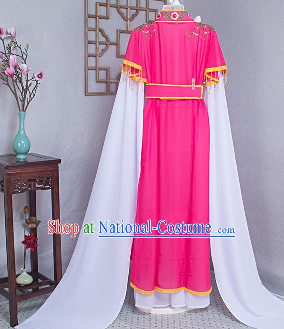 Chinese Ancient Noble Lady Rosy Dress Outfits Traditional Huangmei Opera Actress Garment Costume Beijing Opera Hua Tan Clothing