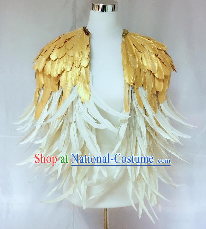 Top Stage Show Shoulder Accessories Halloween Catwalks Feather Cappa Cosplay Queen Cape