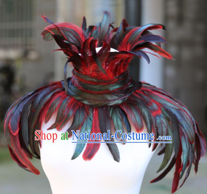 Top Brazilian Carnival Headdress Samba Dance Feather Shoulder Accessories Miami Catwalks Cappa Stage Show Prop