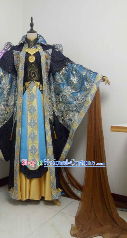 Chinese Puppet Show Royal King Tan Wuyu Garment Costumes Ancient Swordsman Uniforms Traditional Cosplay Knight Clothing