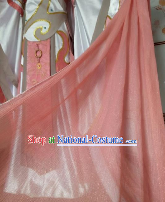 China Cosplay Fairy Pink Dress Outfits Traditional Puppet Show Princess Cui Luohan Garment Costumes Ancient Young Beauty Clothing