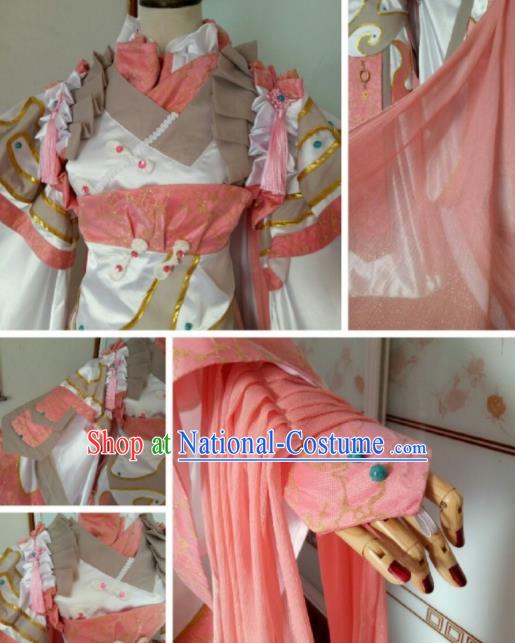 China Cosplay Fairy Pink Dress Outfits Traditional Puppet Show Princess Cui Luohan Garment Costumes Ancient Young Beauty Clothing