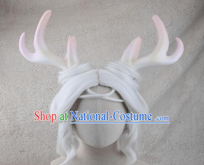 Chinese Ancient Goddess Wigs Headwear Traditional Honor of Kings Fairy Princess Hairpieces Cosplay Young Beauty Hair Accessories