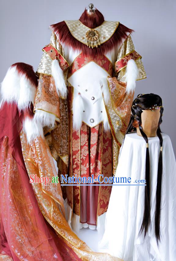 Custom China Puppet Show Royal King Clothing Ancient Swordsman Garment Costumes Cosplay Young General Outfits