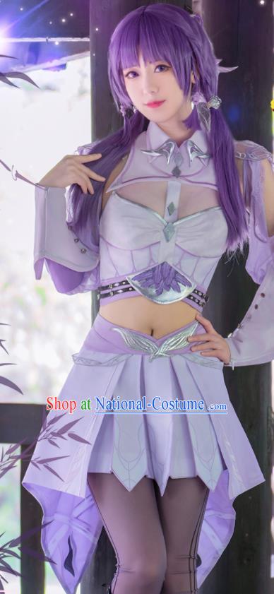 Custom Game Dou Luo Da Lu Young Lady Bai Chenxiang Purple Dress Halloween Goddess Clothing Cosplay Fairy Princess Garment Costumes