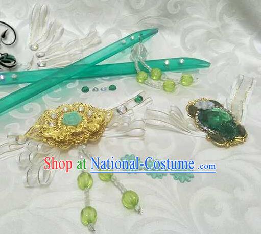 China Traditional Puppet Show Goddess Hair Accessories Cosplay Fairy Princess Hair Sticks Ancient Young Lady Hairpins