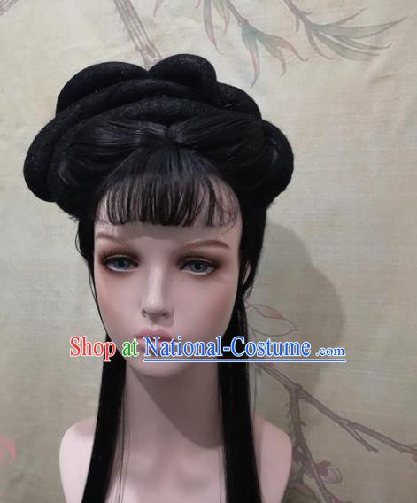 China Traditional Opera Hua Tan Hair Accessories Cosplay Noble Lady Bangs Wigs Headwear Ancient Princess Hairpieces