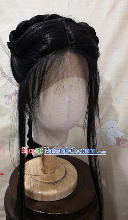 China Ancient Servant Girl Hairpieces Traditional Opera Young Lady Hair Accessories Cosplay Village Woman Bangs Wigs Headwear