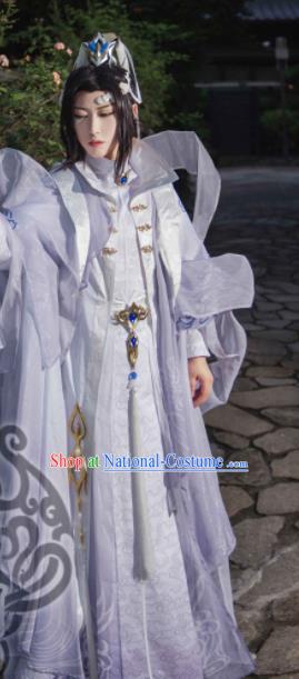 China Ancient Royal Prince Clothing Traditional JX Online Childe Garment Costumes Cosplay Swordsman Lilac Apparels