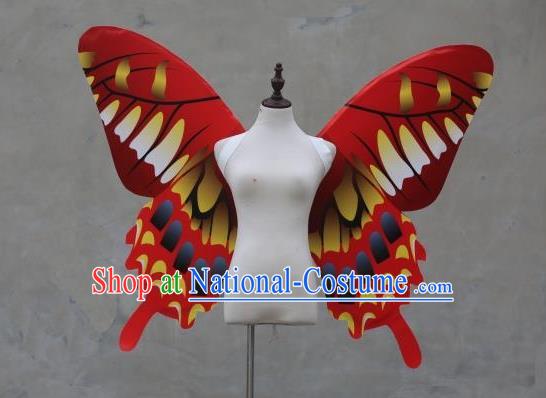 Top Miami Catwalks Angel Props Stage Show Red Butterfly Wings Brazilian Parade Back Accessories Opening Dance Decorations