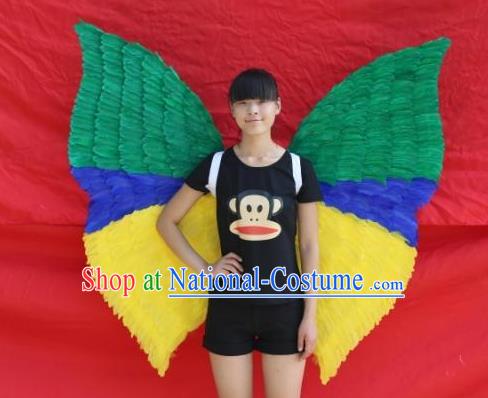 Top Opening Dance Back Accessories Brazil Parade Decorations Miami Catwalks Feather Props Stage Show Butterfly Wings