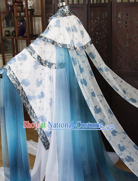 China Ancient Noble Childe Garment Costumes Traditional Puppet Show Swordsman Su Huanzhen Uniforms Cosplay Royal Prince White Hanfu Clothing