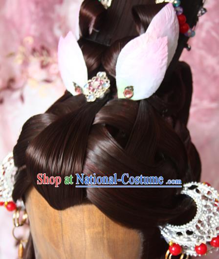 Chinese Traditional Puppet Show Goddess Nuhuo Hair Accessories Cosplay Queen Headdress Ancient Swordswoman Wigs and Hair Crown