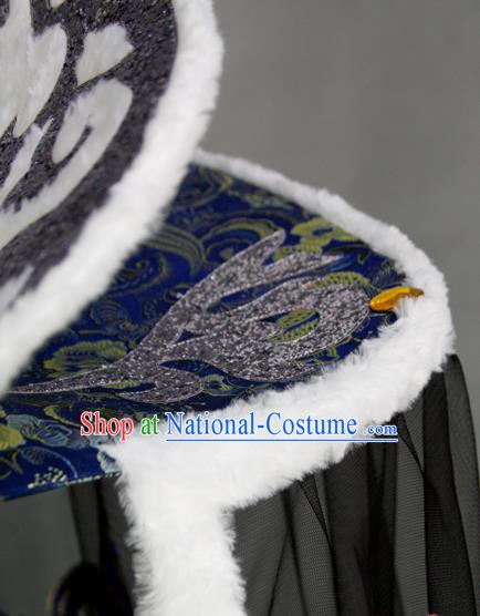 China Traditional Puppet Show Peacock King Navy Uniforms Cosplay Swordsman Yi Xijun Hanfu Clothing Ancient Emperor Garment Costumes