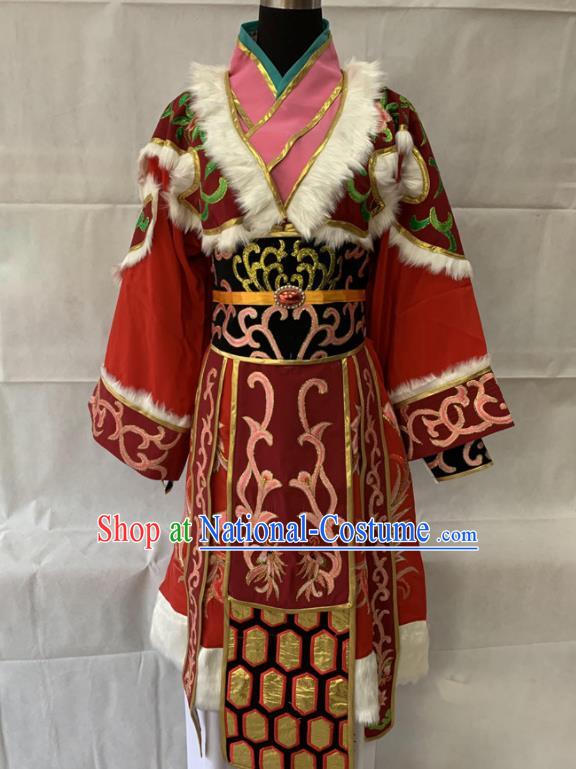 China Traditional Opera Diva Garment Costumes Ancient Ethnic Princess Clothing Beijing Opera Hua Tan Red Dress Outfits