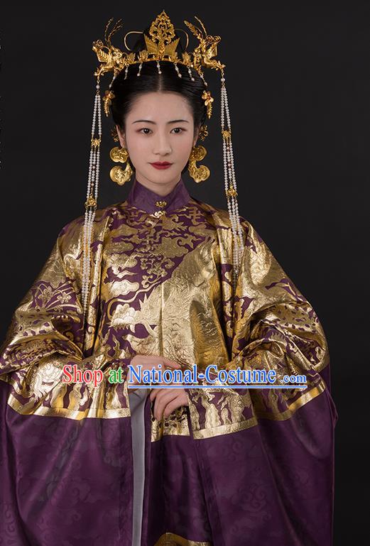 China Traditional Court Woman Historical Clothing Ancient Empress Hanfu Dress Apparels Ming Dynasty Imperial Countess Garment Costumes