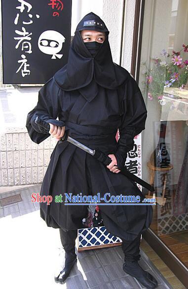 Asian Hidden Warrior Garment Costumes Japan Ninja Clothing Japanese Black Nocturnal Suits