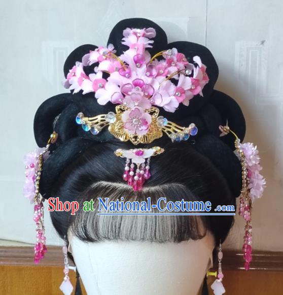 Chinese Beijing Opera Hua Tan Headpieces Traditional Opera Fairy Hair Accessories Shaoxing Opera Princess Hairpins