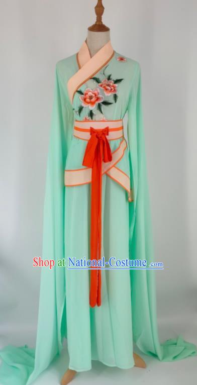 China Ancient Palace Lady Clothing Shaoxing Opera Servant Girl Green Dress Peking Opera Country Woman Costume