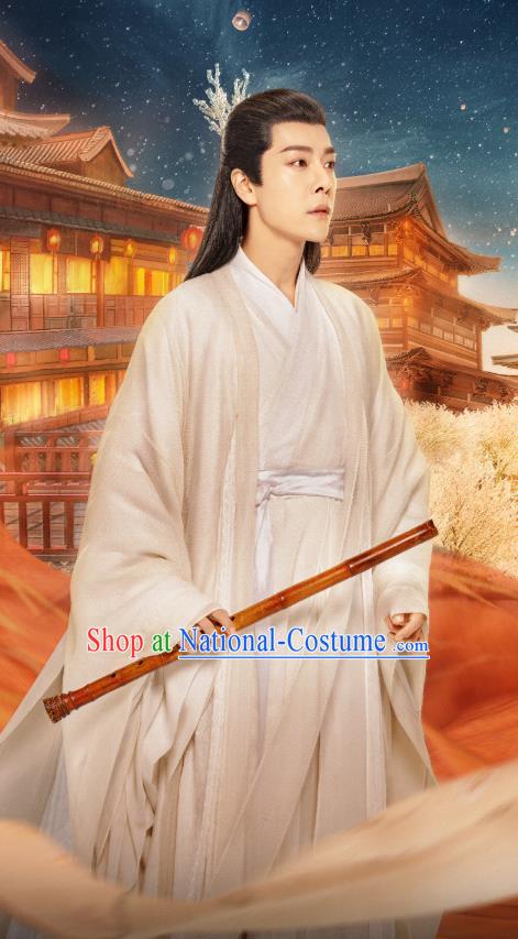 Chinese TV Series Love Between Fairy and Devil Rong Hao Clothing Ancient Scholar Garment Costumes Traditional Swordsman Hanfu Garments