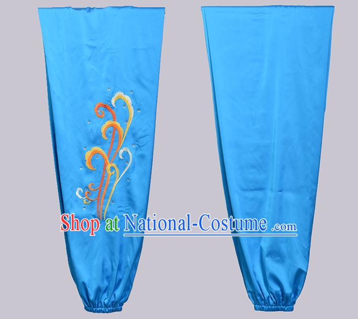 Chinese Traditional Wushu Competition Clothing Embroidered Dragon Sky Blue Outfit Martial Arts Changquan Uniforms Kung Fu Costumes