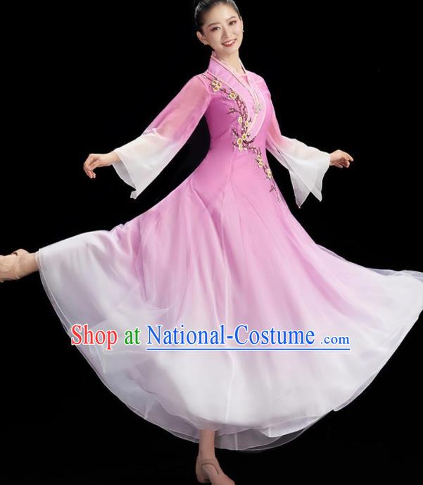 China Umbrella Dance Costume Stage Performance Garment Classical Dance Clothing Women Group Dance Purple Dress