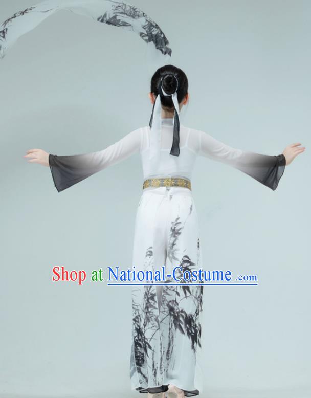 Chinese Classical Dance Garment Children Sword Dance Clothing Stage Performance Costume Mang Zhong Dance Ink Painting Outfit