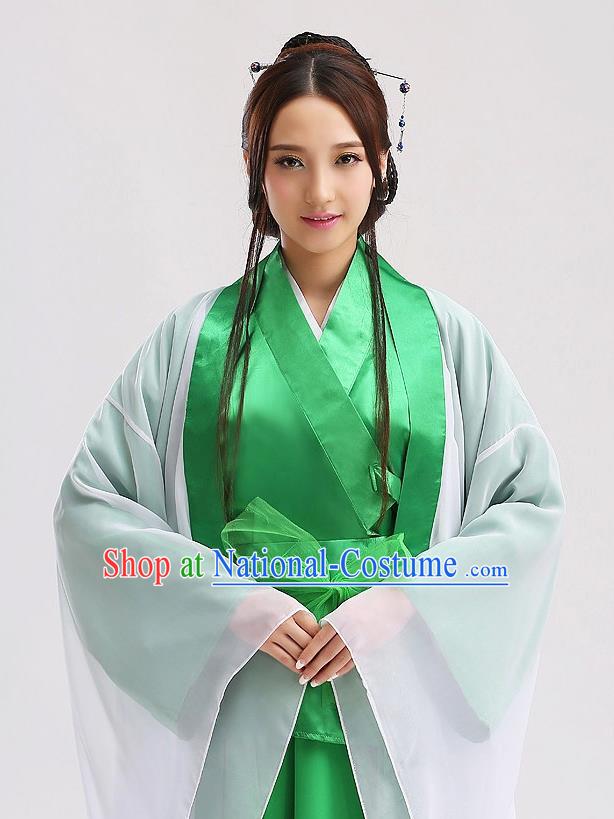 Chinese The Legend of White Snake Xiao Qing Garment Costume Ancient Fairy Green Dress Traditional Young Beauty Clothing