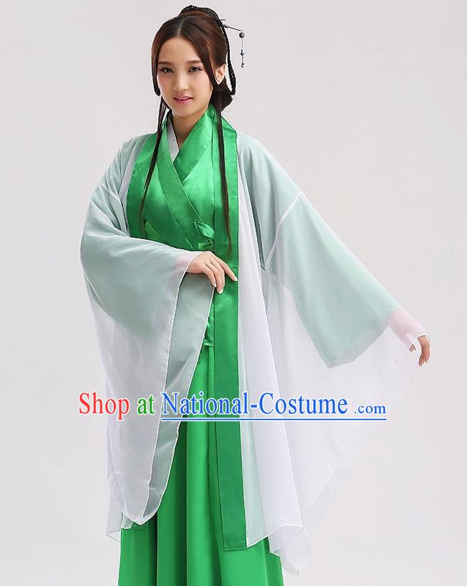 Chinese The Legend of White Snake Xiao Qing Garment Costume Ancient Fairy Green Dress Traditional Young Beauty Clothing