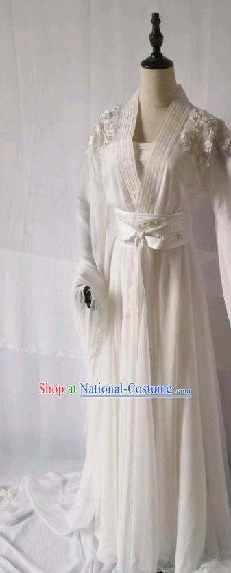 China Ancient Fairy White Dress Clothing Film A Chinese Ghost Story Nie Xiap Qian Garment Costumes