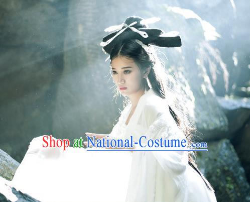 China Ancient Fairy White Dress Clothing Film A Chinese Ghost Story Nie Xiap Qian Garment Costumes