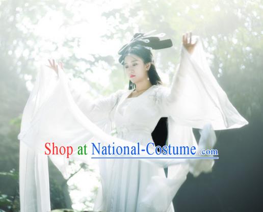 China Ancient Fairy White Dress Clothing Film A Chinese Ghost Story Nie Xiap Qian Garment Costumes