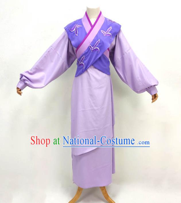 Chinese Shaoxing Opera Clothing Peking Opera Garment Costume Ancient Manservant Purple Outfit