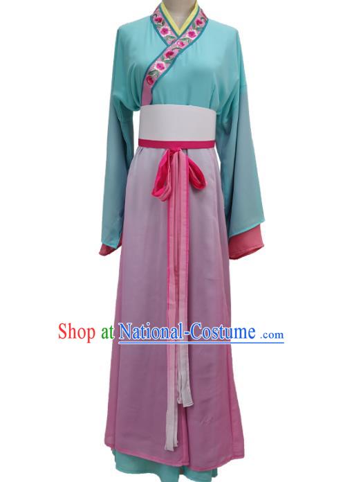 Chinese Shaoxing Opera Actress Clothing Peking Opera Servant Girl Garment Costume Ancient Country Woman Dress