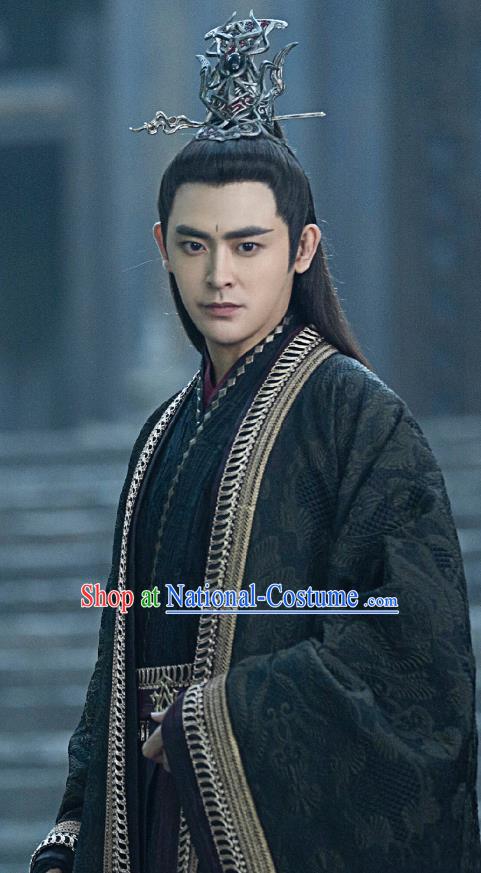 Chinese Traditional Wuxia King Garments TV Series Love and Redemption Luohuo Ji Du Costume Ancient General Clothing