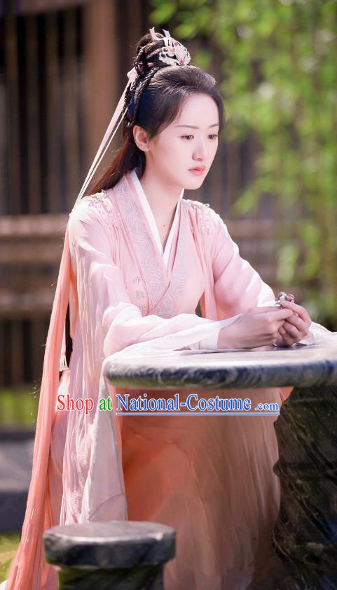 Chinese Ancient Fairy Pink Dress Clothing Wuxia TV Series Swordswoman Garment Costumes Love and Redemption Chu Xuan Ji Apparels