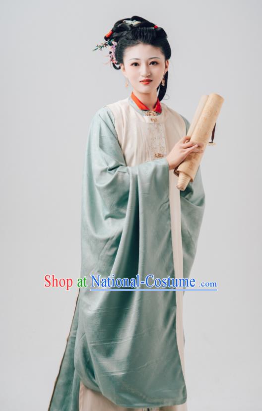 Chinese Eight Famous Beauties of Qinhuai River Ma Xiang Lan Dresses Ming Dynasty Historical Costume Ancient Courtesan Hanfu Clothing